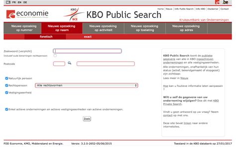 kbo public search op ondernem